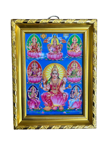 Goddess Asta Lakshmi Picture, Photo Frame 8.5"x6.5"