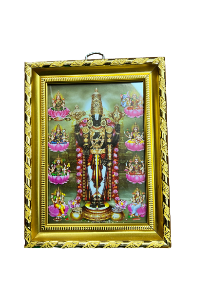 Astalakshmi and Venkateswar Picture, Photo Frame 8.5"x6.5"