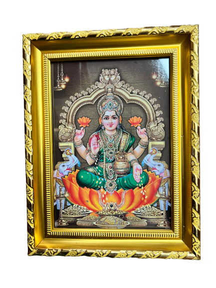 Goddess Lakshmi With Elephants Photo, Picture Frame 13"x11"