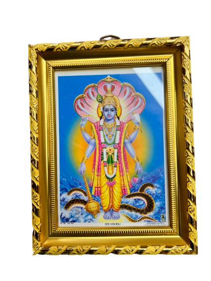 God Vishnu Picture, Photo Frame 8.5"x6.5"