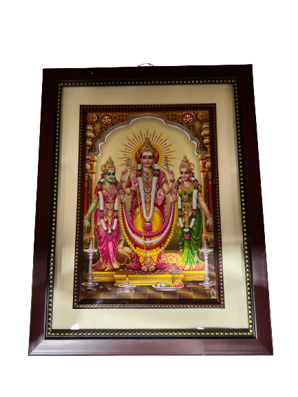 God Murugan Picture, Photo Brown Frame 22"x10"