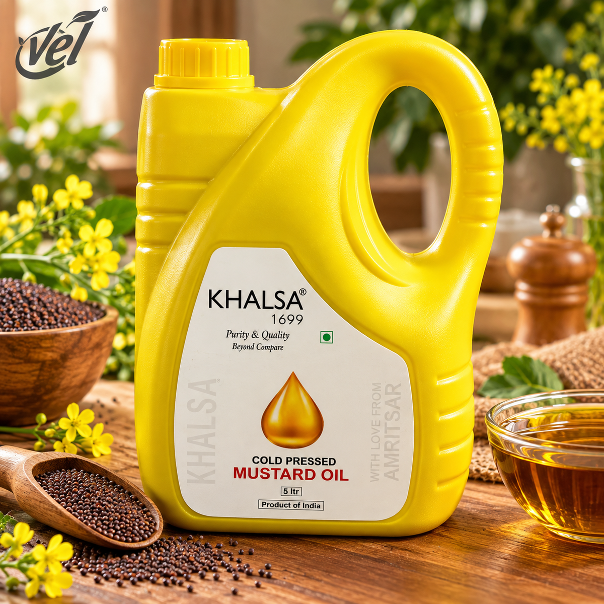 Khalsa Cold Pressed Mustard Oil 5L
