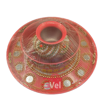 Karva Chauth Decorative Pooja Thali Set Karwachauth Kalash, Diya Puja Thali for Home & Temple