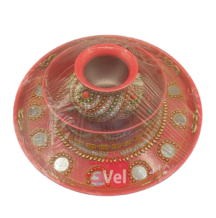 Karva Chauth Decorative Pooja Thali Set Karwachauth Kalash, Diya Puja Thali for Home & Temple