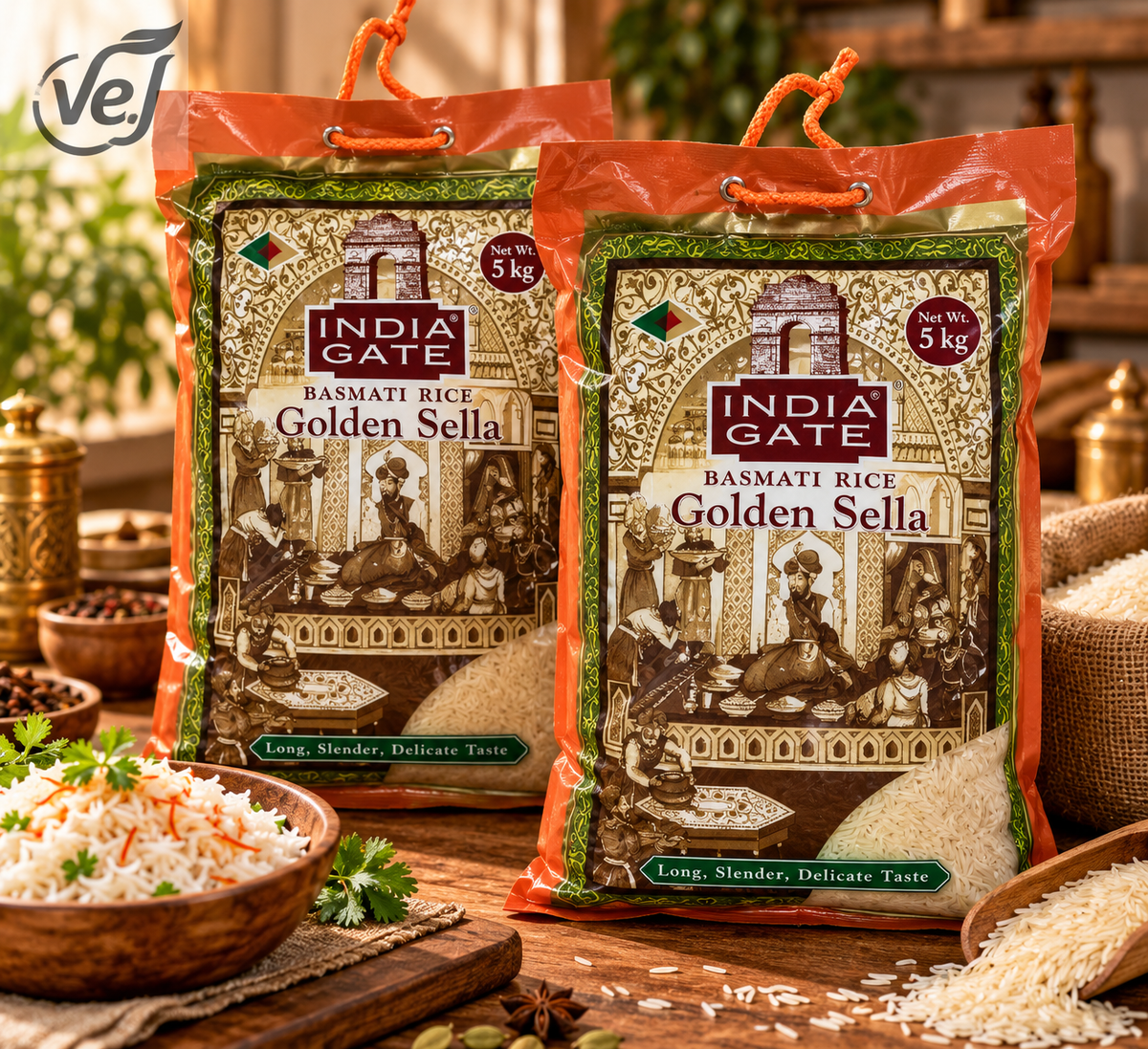 India Gate Golden Sella Basmati Rice 10kg (5kg x 2)