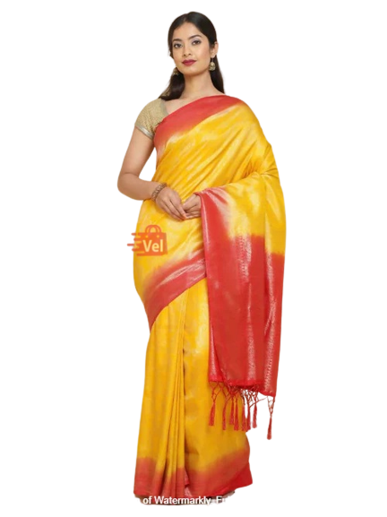 Milton Pattu Silk Yellow Saree