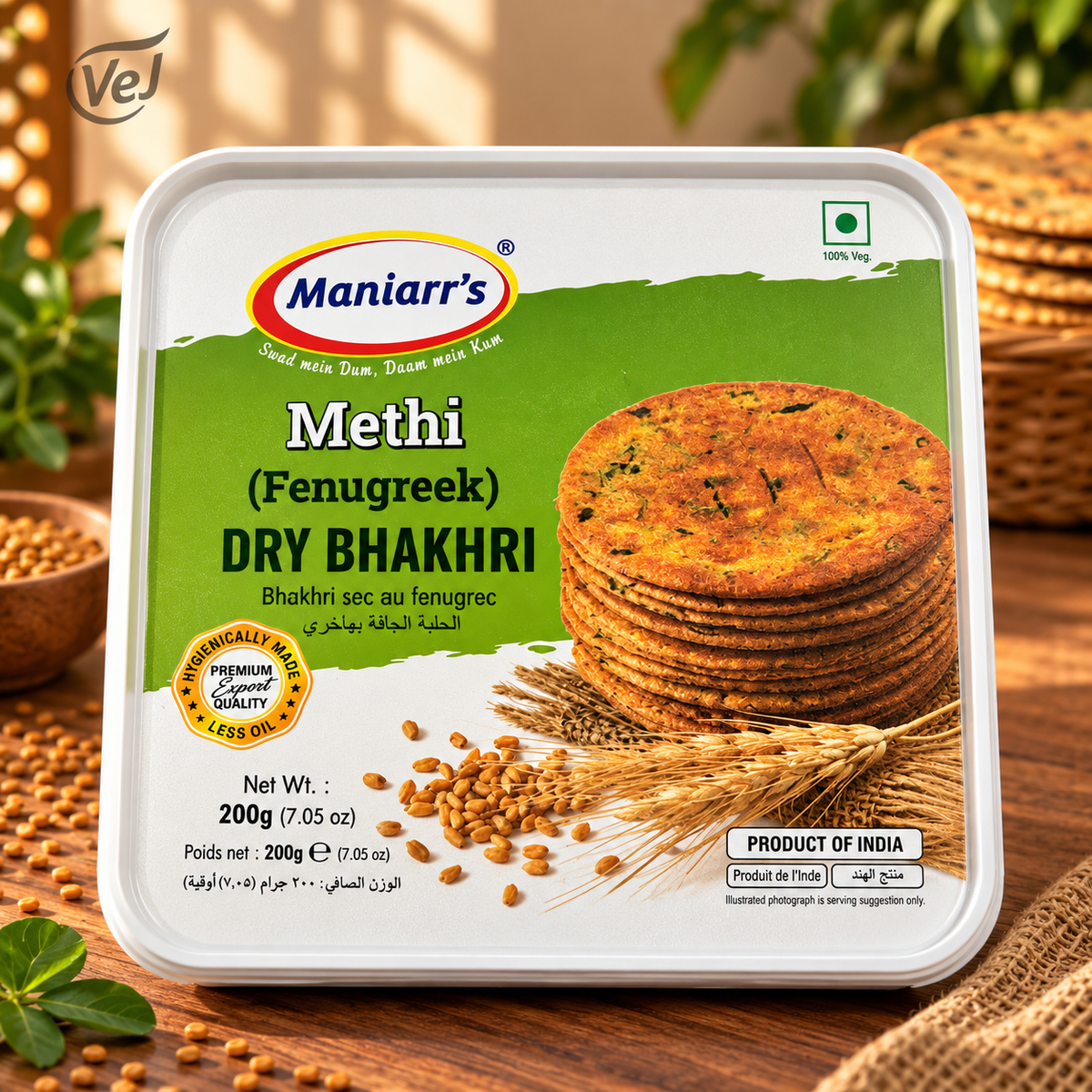 Maniarr’s Methi (Fenugreek) Dry Bhakhri 200g