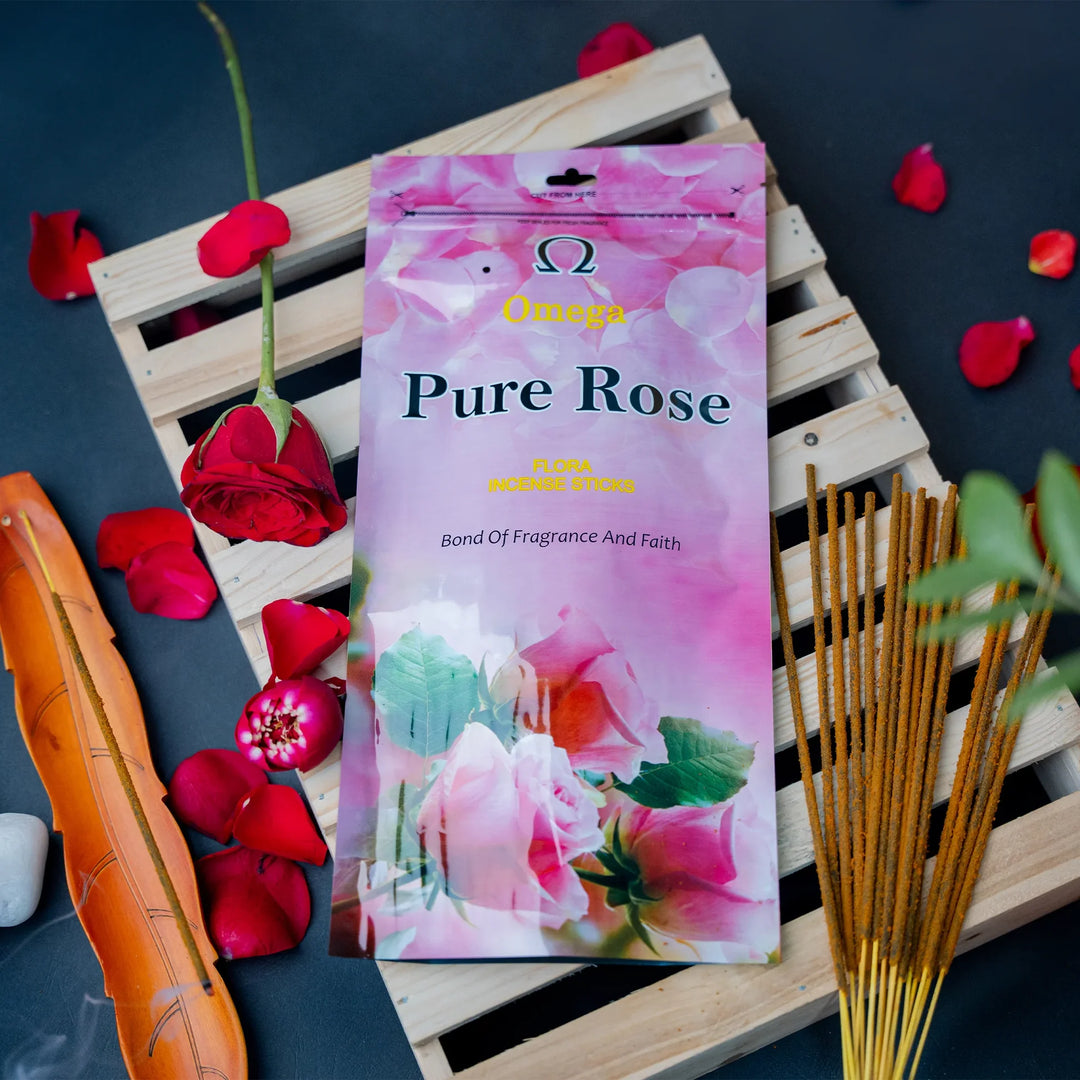 Omega Pure Rose Flora Incense Sticks (18g x 6)