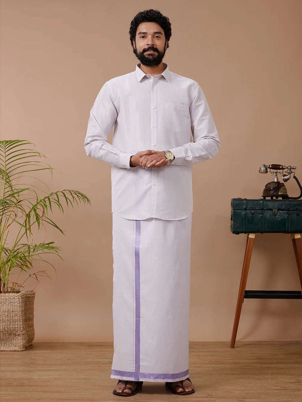 Ramraj Vivaha set Lavender