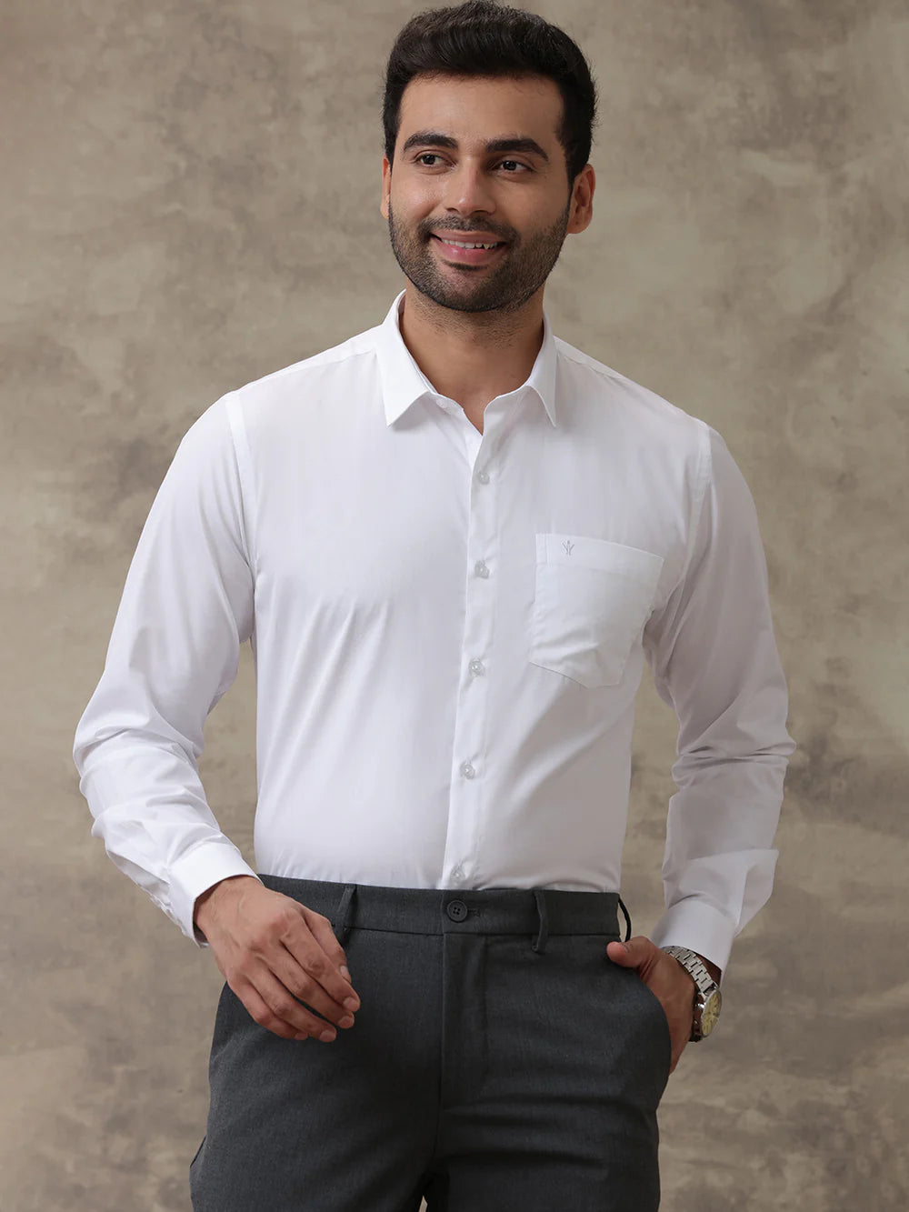 Ramraj Cotton leader white shirt prestigious fit