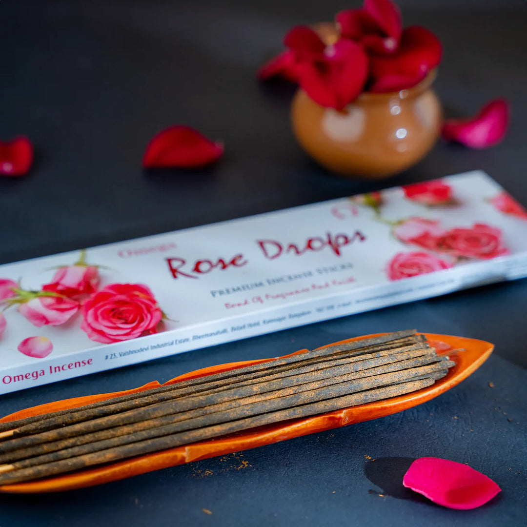 Omega Rose Drops Incense Sticks Pack 180G