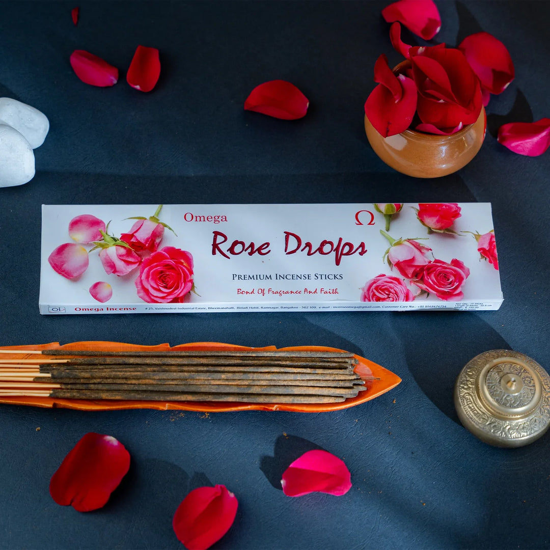 Omega Rose Drops Incense Sticks Pack 180G