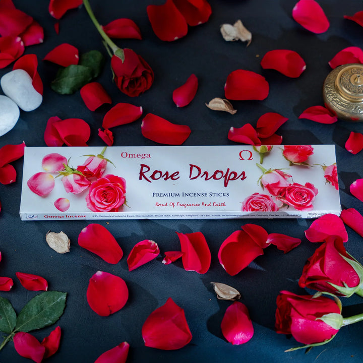 Omega Rose Drops Incense Sticks Pack 180G