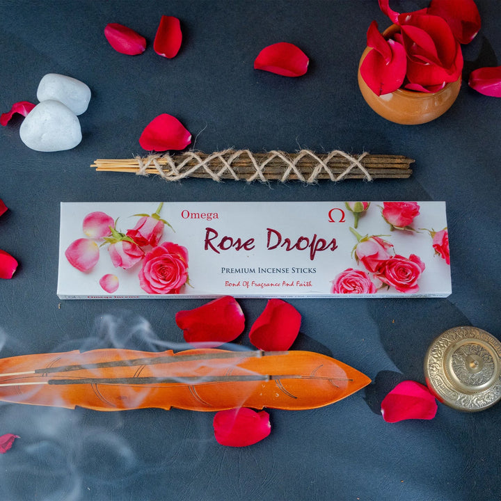 Omega Rose Drops Incense Sticks Pack 180G