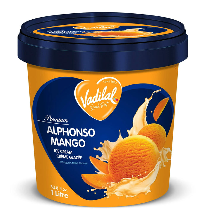 Vadilal Alphonso Mango Icecream Frozen 1Lt