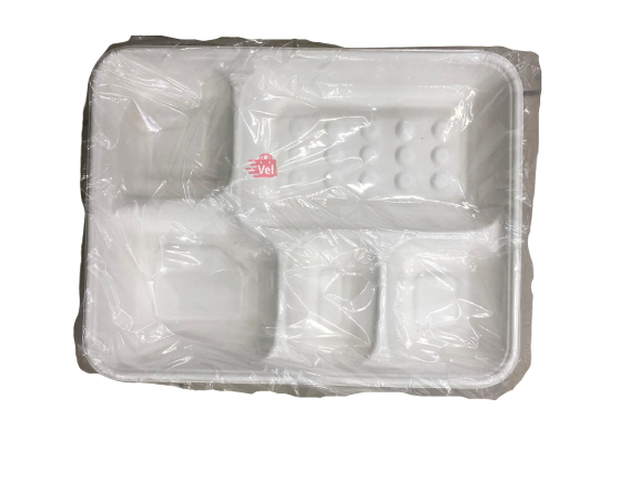 5 Compartment Deep Meal Tray 25Pcs