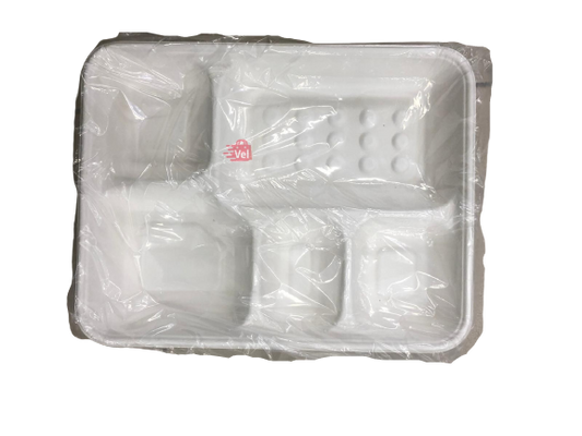 5 Compartment Meal Tray 25Pcs