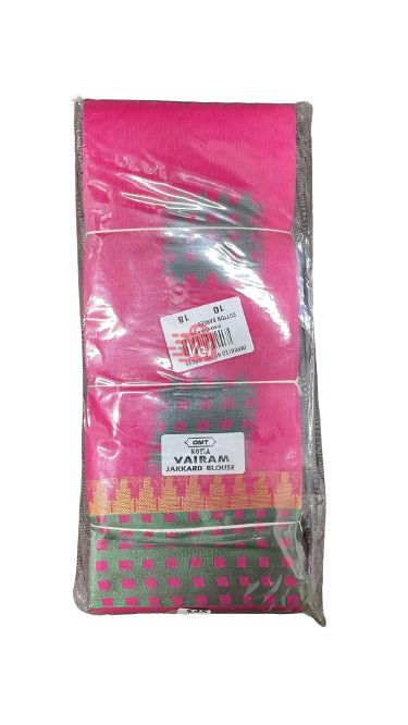 Omt Vairam Jakkard Blouse Saree Pink