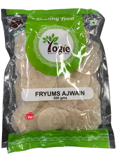 Yogie rice pappad  Ajwan Fryums 200G