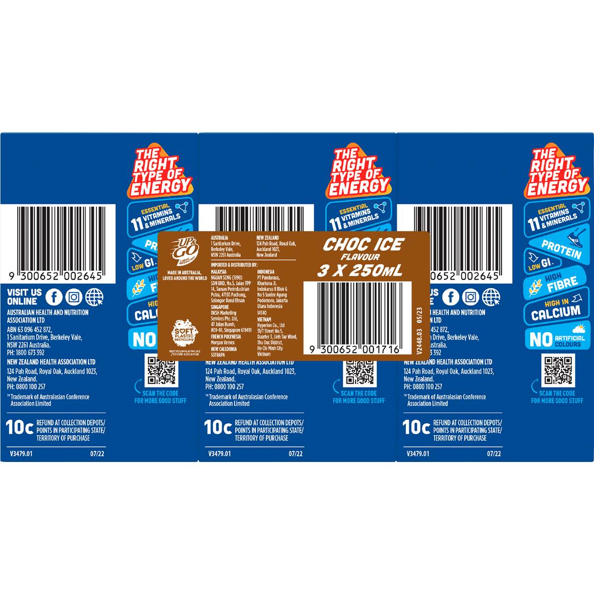Up&Go Liquid Breakfast Choc Ice 250mL x 3 pack