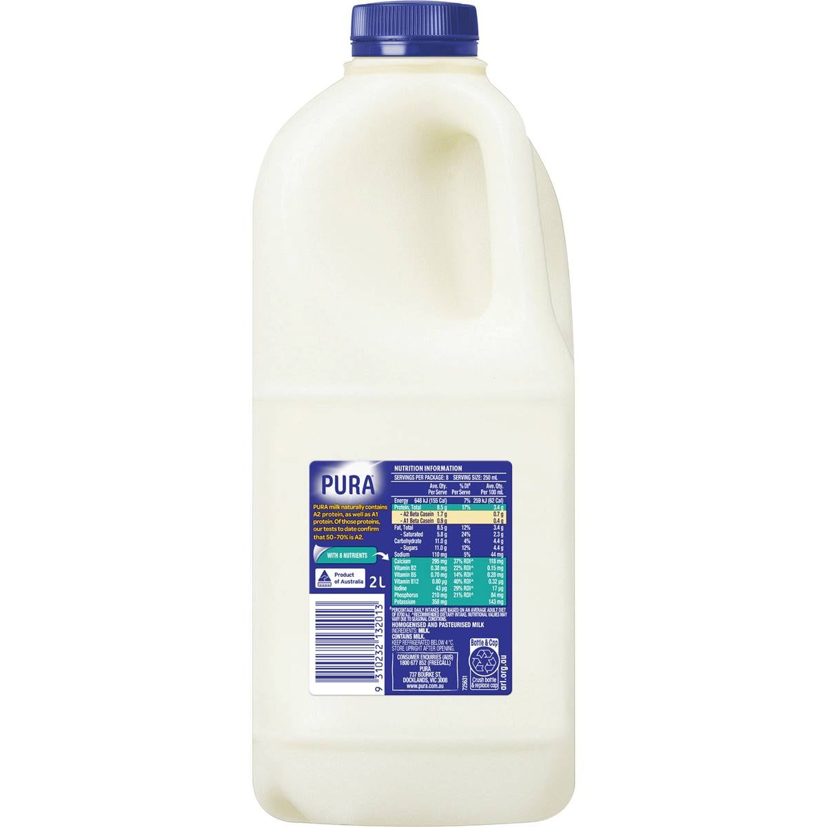 Pura Full Cream Milk 2L