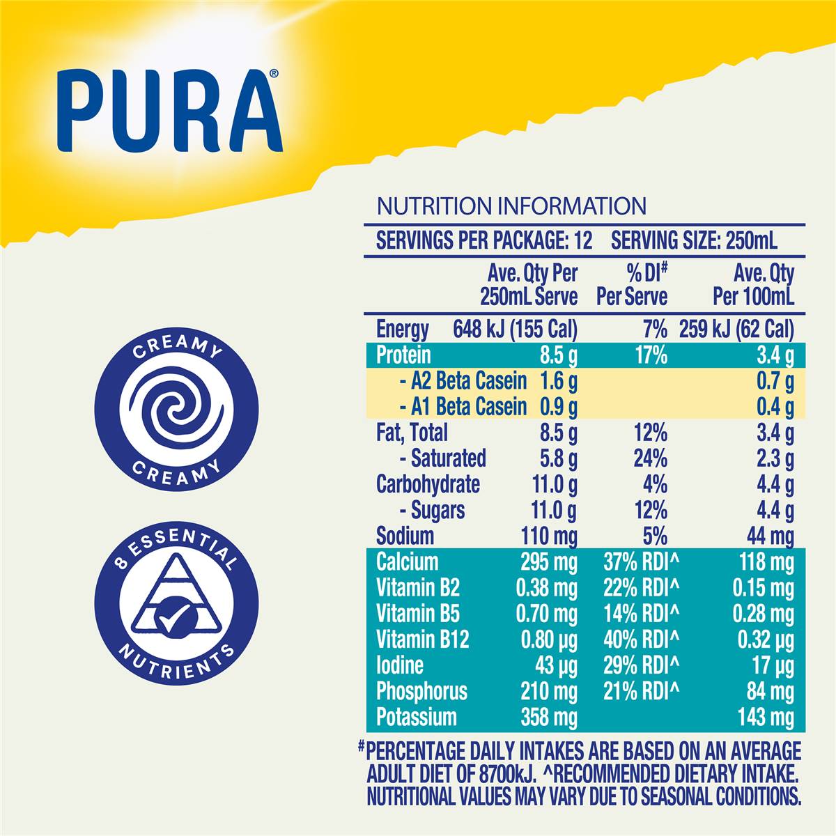 Pura Full Cream Milk 3L