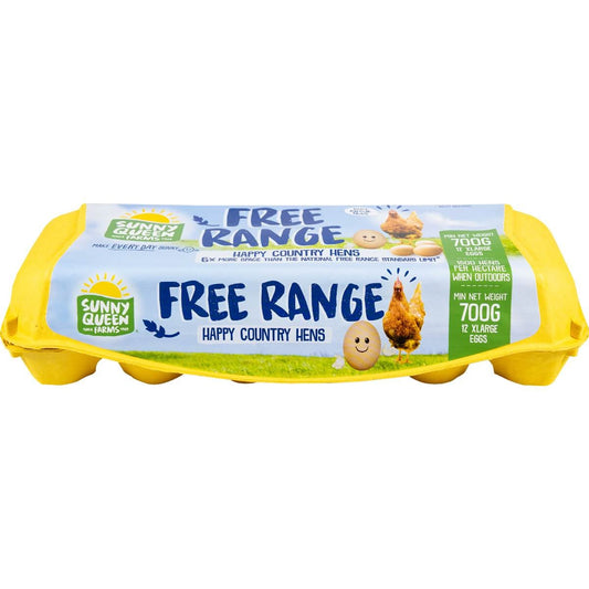 Sunny Queen 12 Pack Extra Large Free Range Eggs 700g