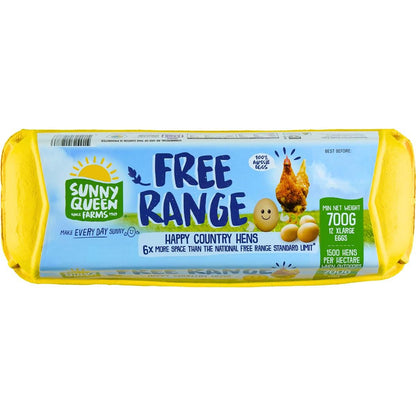 Sunny Queen 12 Pack Extra Large Free Range Eggs 700g