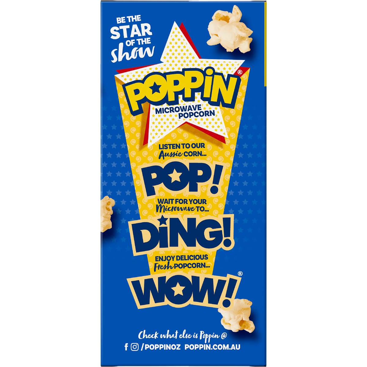 Poppin Microwave Popcorn Butter Flavour 100g x 4 pack