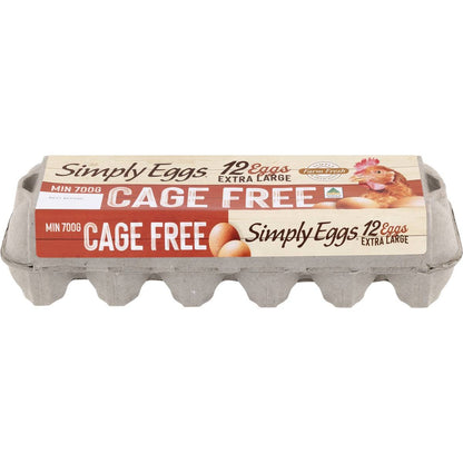 Simply Eggs 12 Pack Extra Large Cage Free Eggs 700g