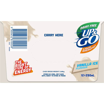 Up&Go Dairy Free Liquid Breakfast Vanilla Ice 250mL x 12 pack
