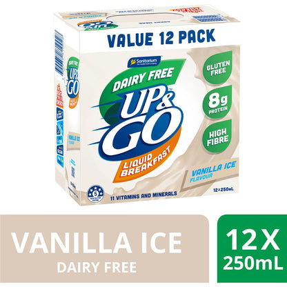 Up&Go Dairy Free Liquid Breakfast Vanilla Ice 250mL x 12 pack