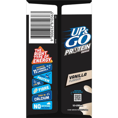 Up&Go Protein Energize Breakfast Liquid Vanilla 250mL x 12 pack