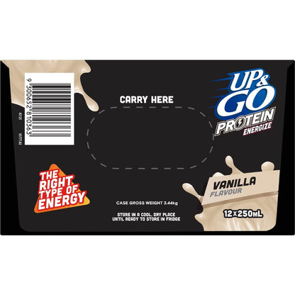 Up&Go Protein Energize Breakfast Liquid Vanilla 250mL x 12 pack