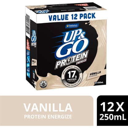 Up&Go Protein Energize Breakfast Liquid Vanilla 250mL x 12 pack