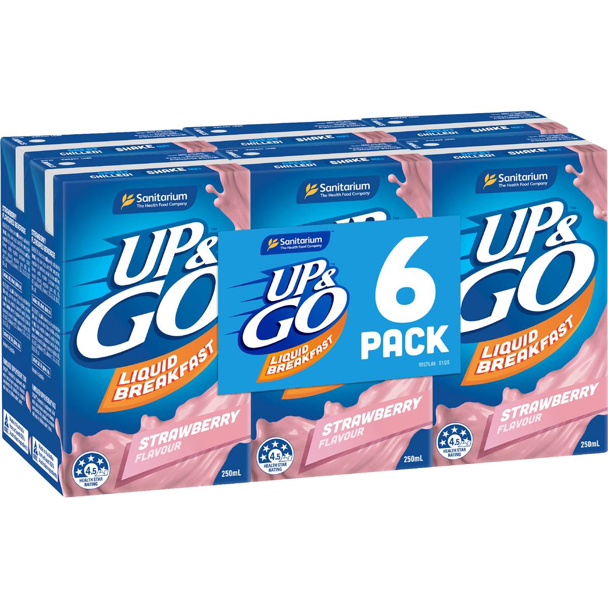 Up&Go Liquid Breakfast Strawberry 250mL x 6 pack