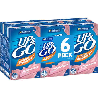 Up&Go Liquid Breakfast Strawberry 250mL x 6 pack