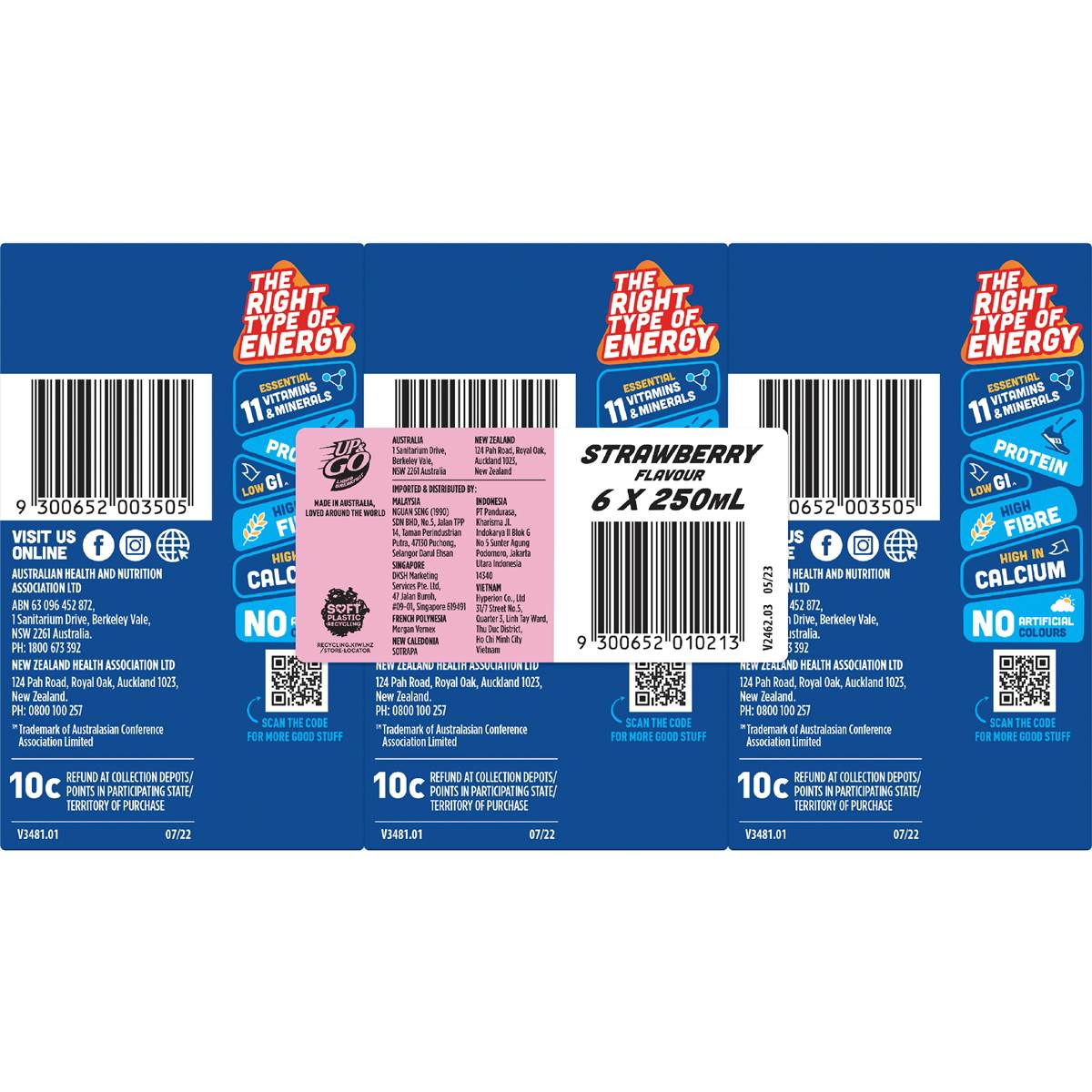 Up&Go Liquid Breakfast Strawberry 250mL x 6 pack