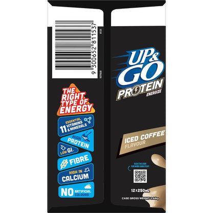Up&Go Protein Energize Iced Coffee Flavour Breakfast Drink 250mL x 12 pack