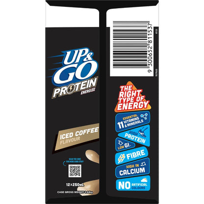 Up&Go Protein Energize Iced Coffee Flavour Breakfast Drink 250mL x 12 pack