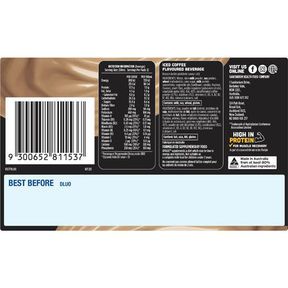 Up&Go Protein Energize Iced Coffee Flavour Breakfast Drink 250mL x 12 pack