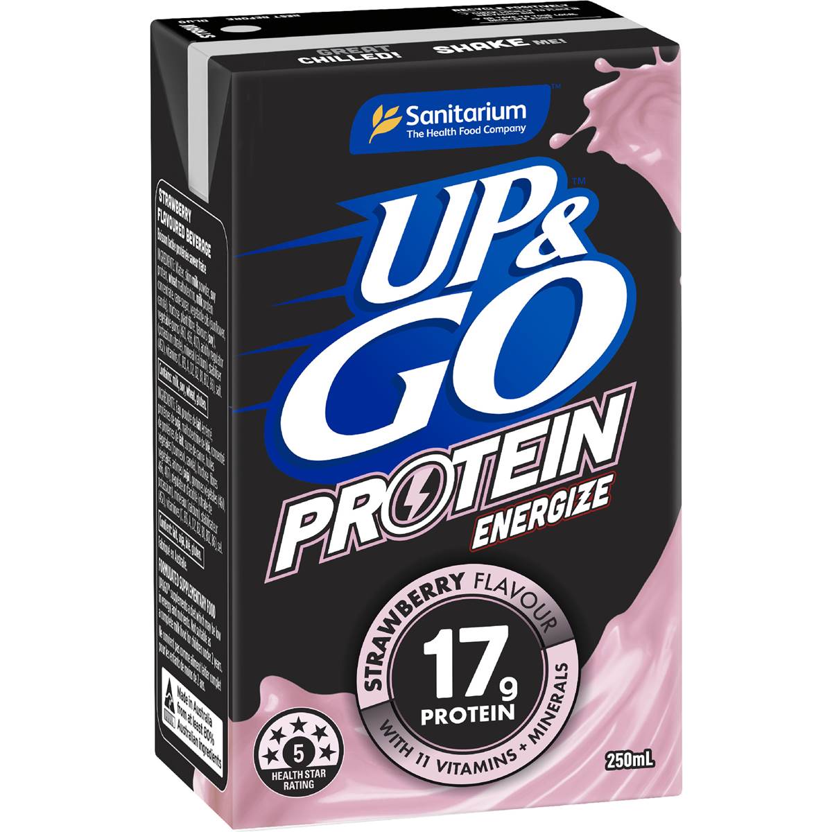 Up&Go Protein Energize Liquid Breakfast Strawberry 250mL x 6 pack