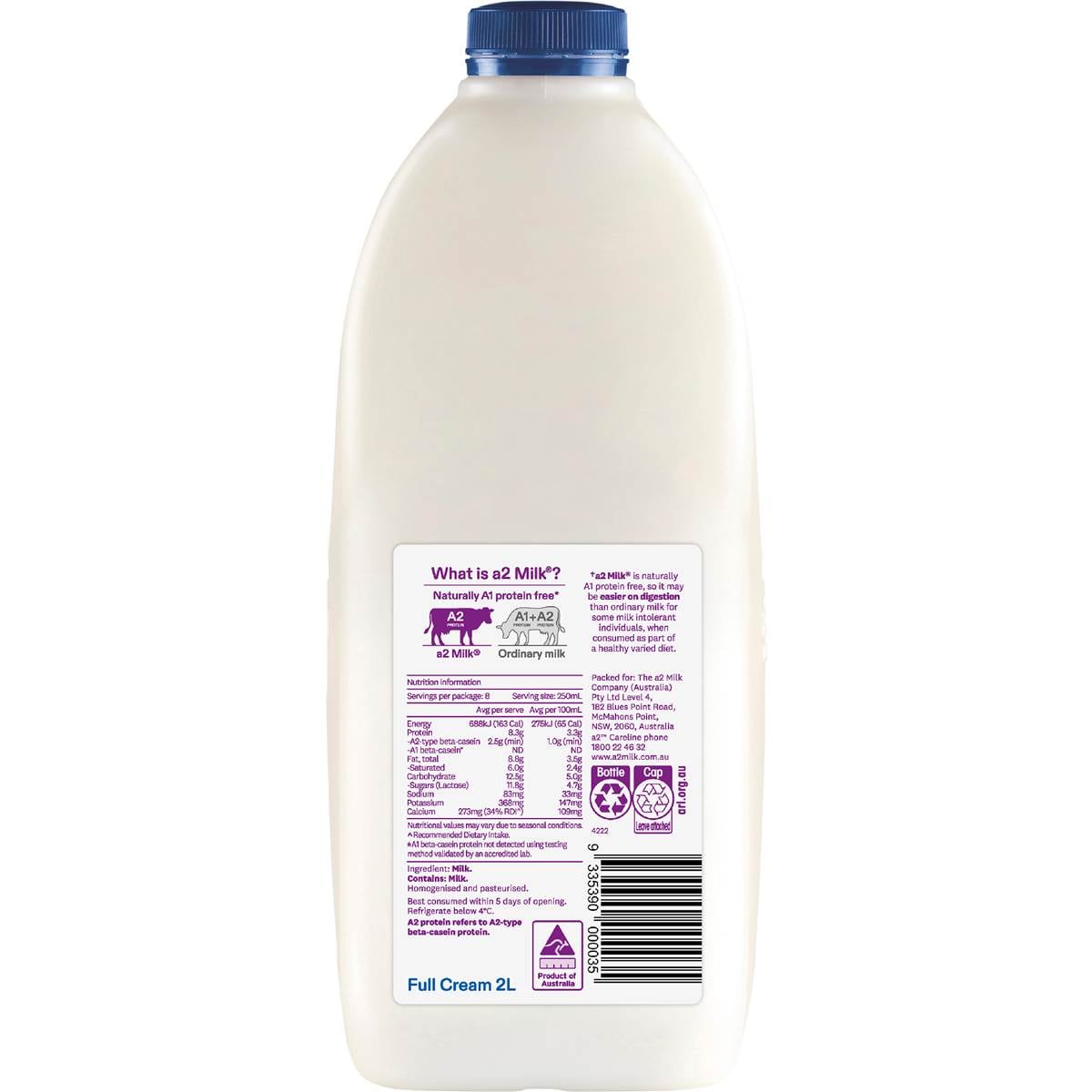 a2 Milk Full Cream 2L