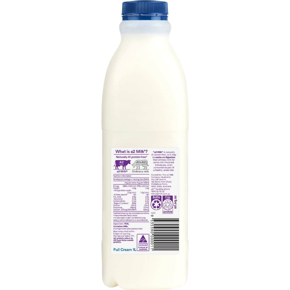 a2 Milk Full Cream 1L