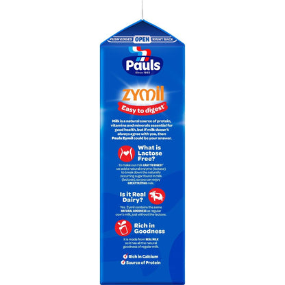 Pauls Zymil Lactose Free Full Cream Milk 1L