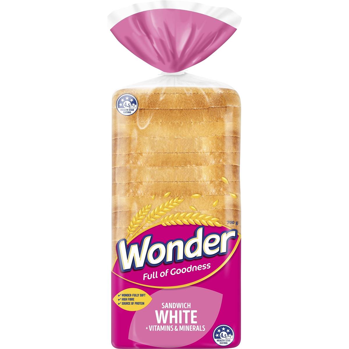 Wonder White Bread Vitamins & Minerals Sandwich 700g