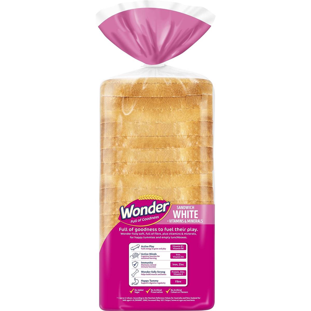 Wonder White Bread Vitamins & Minerals Sandwich 700g