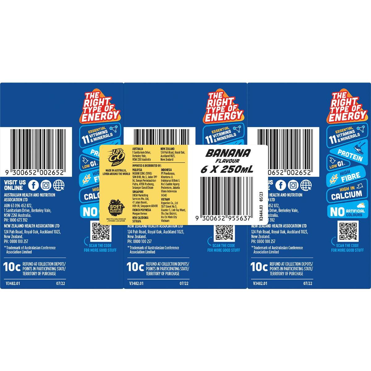 Up&Go Liquid Breakfast Banana 250mL x 6 pack