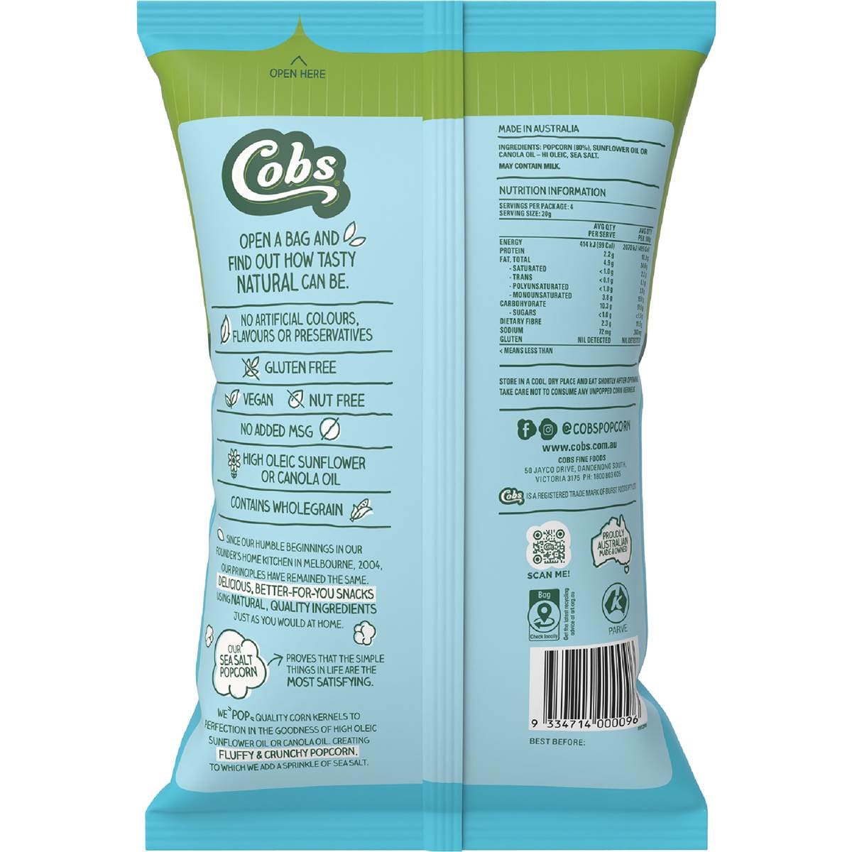 Cobs Popcorn Sea Salt 80g