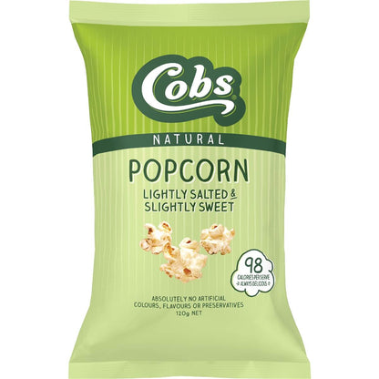 Cobs Natural Popcorn Lightly Salted Slightly Sweet 120g